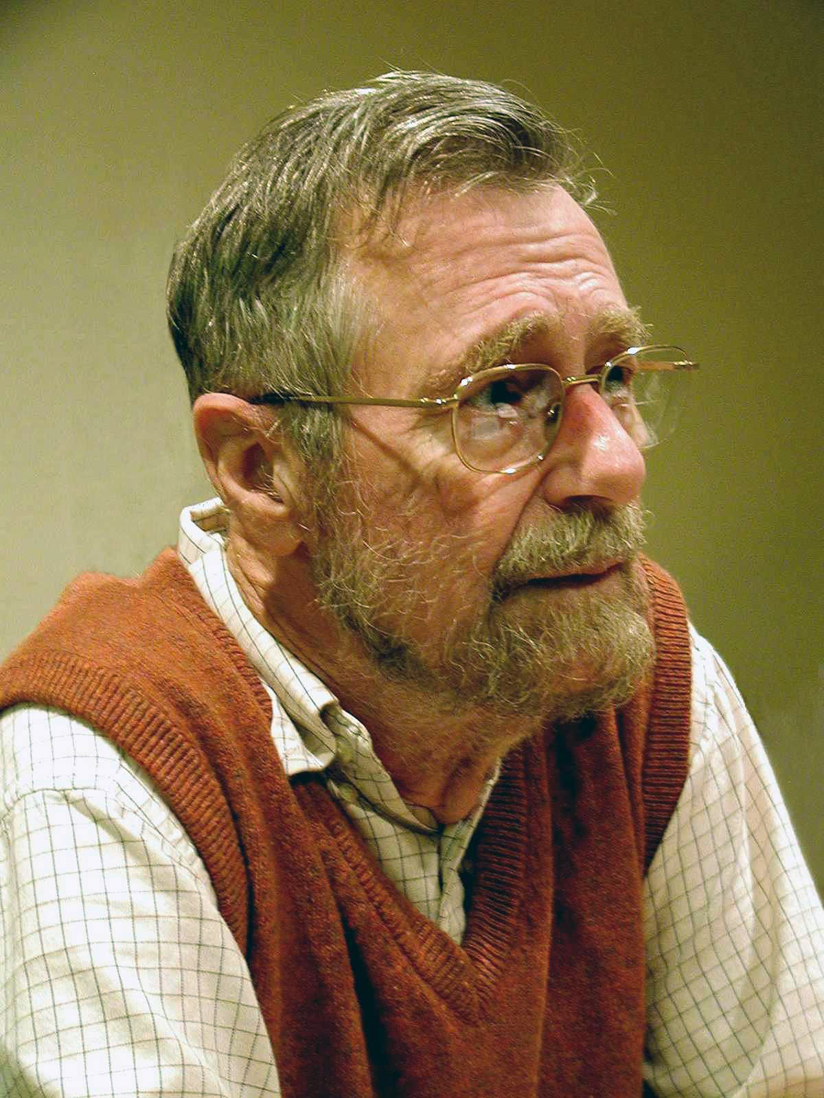 Edsger Dijkstra in 2002. In March 1968 he submitted a letter to *Communications of the ACM* titled "A Case Against the Go To Statement." CACM editor Niklaus Wirth changed the title to "Go To Statement Considered Harmful" before publication. Photo: Hamilton Richards, 2002 (CC BY-SA 3.0).