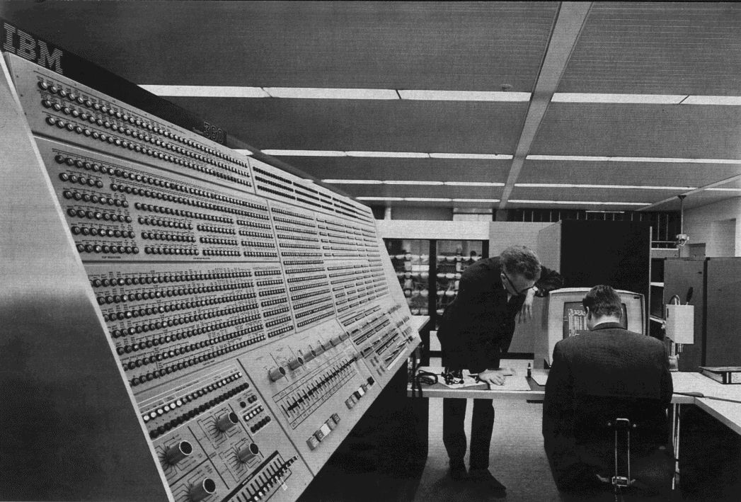 The console of the IBM System/360 Model 91 at NASA Goddard Space Flight Center.