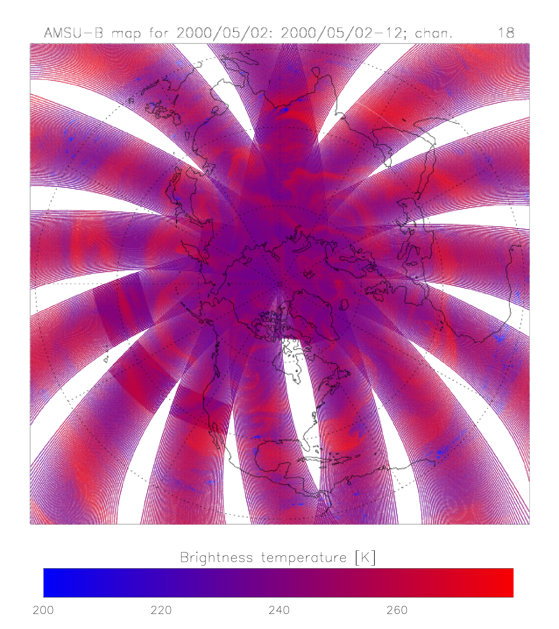 Cross-track scan geometry of a microwave sounding unit of the AMSU family.