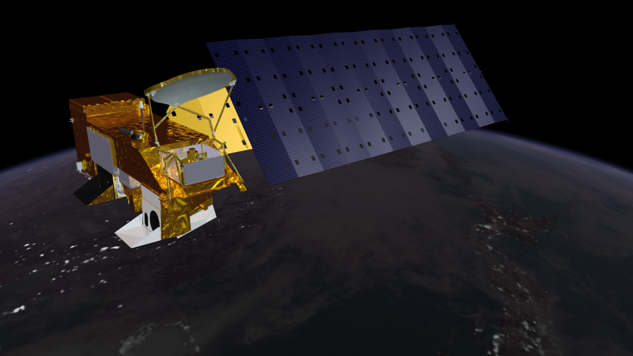 The NASA Aqua satellite, which carried the AIRS hyperspectral infrared sounder.