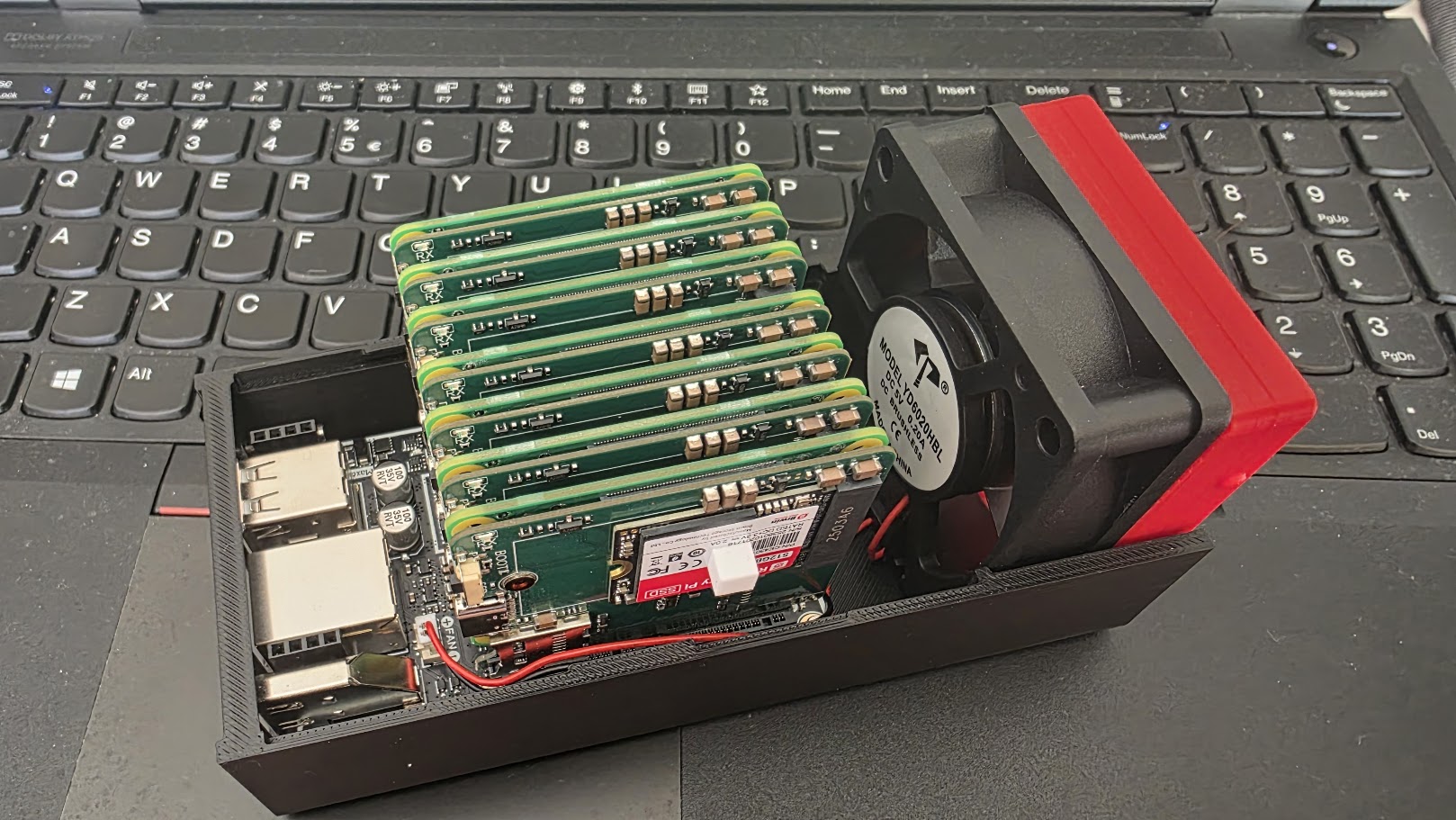 "Sipeed Nanocluster with original fan. Noctua underway - I need to do some soldering."