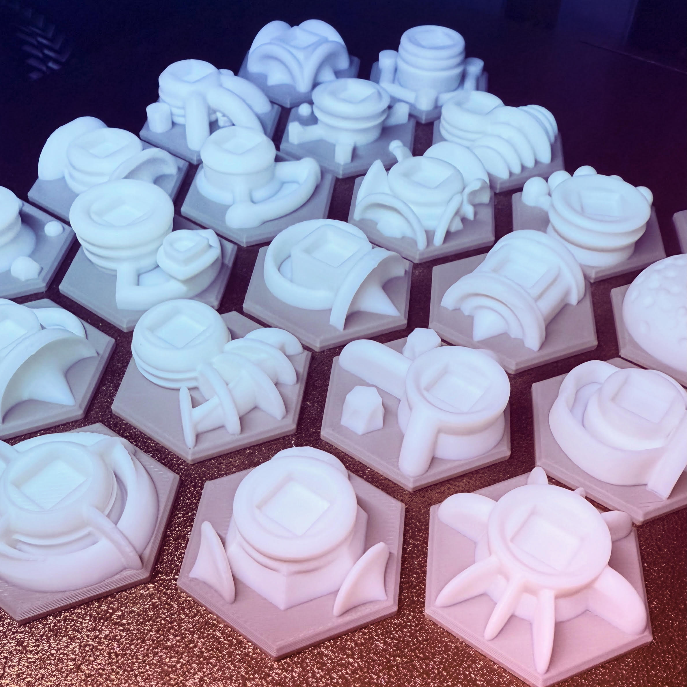 A nice set of 3d printed cities for Terraforming Mars.